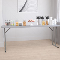 Flash Furniture RB-1872-GY-GG 6-Foot Gray Plastic Folding Training Table